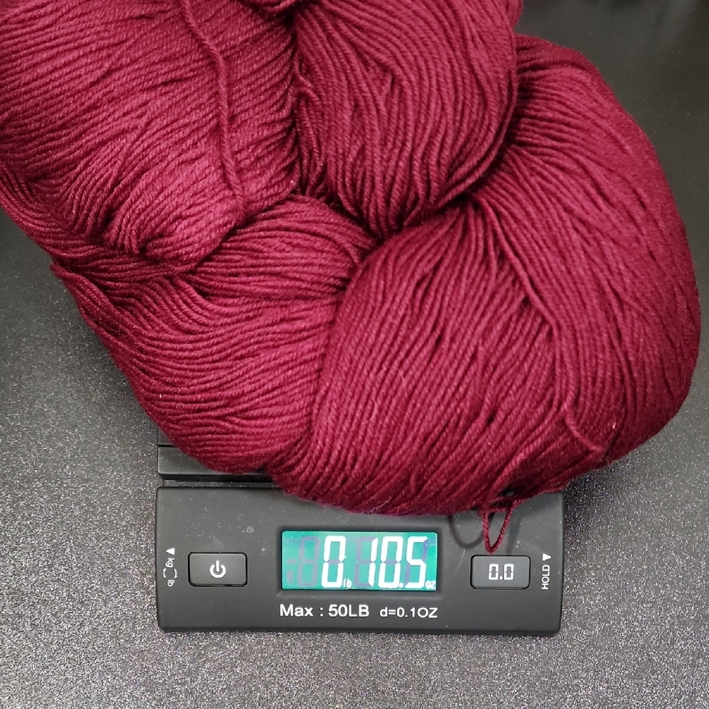 Deep Red Yarn Skein 90%wool 10 % Nylon. Super Soft squishy Yarn